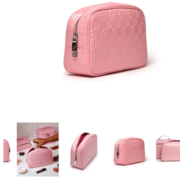 Glamaholic Lifestyle Powder Pink Small Monogram Toiletry Bag/Clutch - Picture 4 of 15